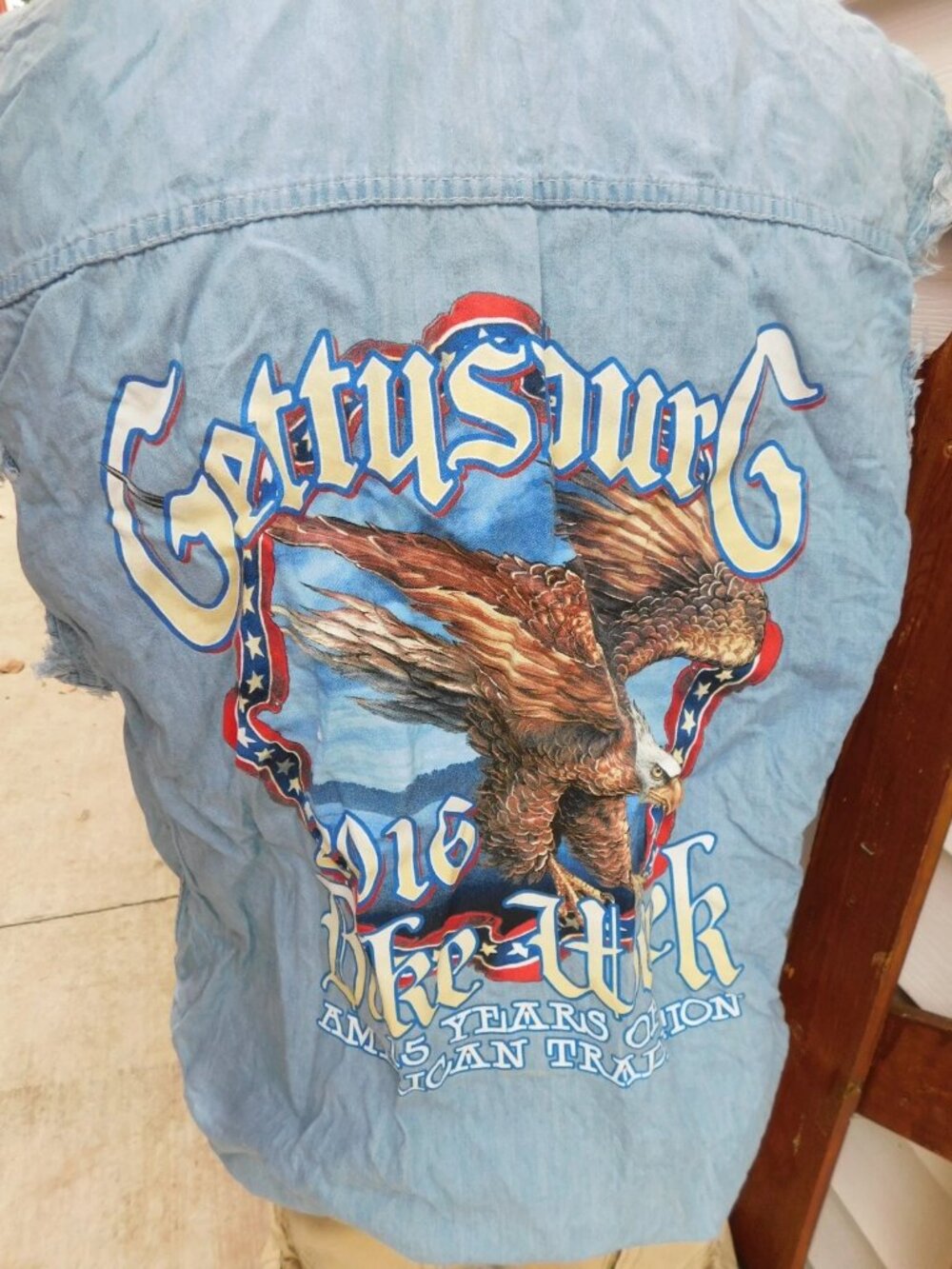HOT LEATHERS Mens Button Front Shirt 2016 Gettysburg BIKE WEEK XL SLEEVELESS